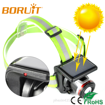 Boruit Solar Led Headlamp CREE XPE 4 Modes Rechargeable Torch